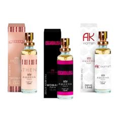 Imagem de Kit 3 Perfume Feminino Amakha Athena Escandalosa Ak Woman