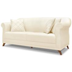 Imagem de Sofa 3 Lugares Retro Polo 200cm Com Almofada Linho Natural Ezz Natural