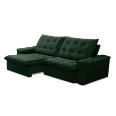 Imagem de Sofá 3 Lugares Retrátil e Reclinável Batam Veludo Verde