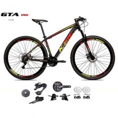 Imagem de Bicicleta Aro 29 Ksw Xlt Kit 2x9 Sunrun Freio Disco K7 11/36 Pedivela 24/38d Garfo Trava - Preto/vermelho/amarelo Tam.21