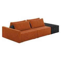 Imagem de Sofá Ilha 2 Lugares Living 232cm Modulado Sala Lary Veludo Terracota/P