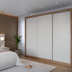 Imagem de Guarda Roupa Casal 3 Portas de Correr 6 Gavetas Montclair - caixa com 6 Unidade - Canella/Off White