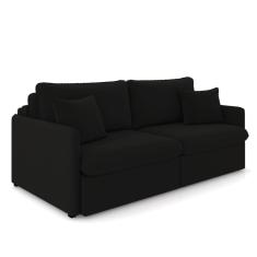 Imagem de Sofá Retrátil Reclinável 4 Lugares 254cm Maili Veludo Preto K01 - D`Rossi