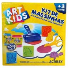 Imagem de Kit De Massinhas Art Kids Acrilex 300g Moldes Rolo E Tesoura