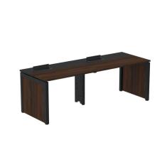 Imagem de Mesa de Plataforma Simples para 2 Pessoas Corporativa 150x792/2p Pscpp150/792/2p Escalrlate/Preto
