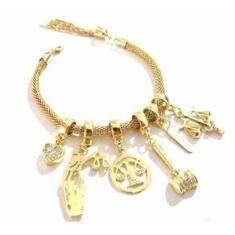 Imagem de Pulseira Berloque Deusa Têmis Direito Folheado A Ouro 18k