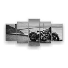 Imagem de Quadro Decorativo Moto Golden Gate 129x61 Sala Quarto
