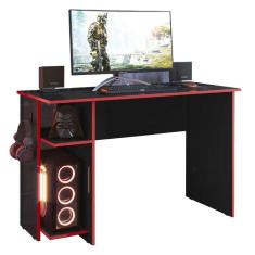 Imagem de Mesa Escrivaninha Gamer Preto E Vermelho Qmovi
