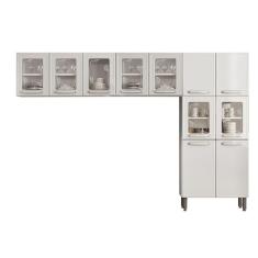 Imagem de Cozinha Compacta Evidence 3 Peças (2 Armários + 1 Paneleiro) CPT62 Branco - Bertolini