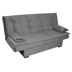 Imagem de Sofá-Cama 3 Lugares Esmeralda Veludo Chumbo