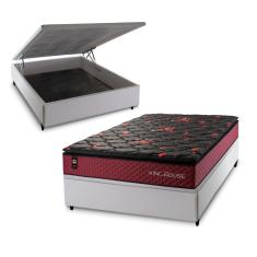 Imagem de Conjunto Box Baú Toronto Preto 138x188x73 c/ Molas Ensacadas