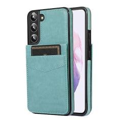 Imagem de Capa de suporte para Samsung Galaxy S23 S22 S21 S20 FE Ultra S10 E S9 S8 Plus Carteira Cartão Choque Flip Couro Bolsas de telefone Capa, verde, para Galaxy S9 Plus