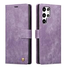 Imagem de QLTYPRI Capa para Samsung Galaxy S22 Ultra, capa carteira de couro PU flip premium com fecho magnético suporte para cartão Kickstand capa protetora à prova de choque para celular para Samsung Galaxy