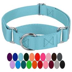 Imagem de Coleira Country Brook Petz Martingale para cães - Coleira de treinamento resistente sem fivela - Coleira para cães de serviço para todos os filhotes - Coleção vibrante e colorida (azul oceano, 2,5 cm,