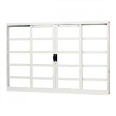 Imagem de Janela de Aço de Correr 120x120cm 4 Folhas com Vidro Liso Minas Sul Mgm Branco
