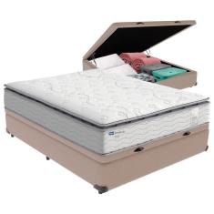 Imagem de Cama Box Baú Casal E Colchão Molas Ensacadas Amsterdã Probel Cor:bege