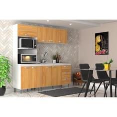 Imagem de Cozinha Modulada 3 Peças Ipanema Branco/cinnamomo - Evidência Móveis