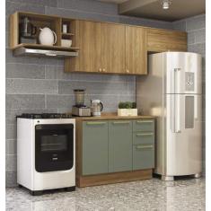Imagem de Armário de Cozinha Modulada Completa Reta 5 peças 2,80m 229 Botanic Ka