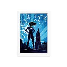 Imagem de Quadro Super Heróis Geek  Chuva Moldura  33x43cm