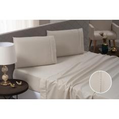 Imagem de Jogo De Lençol King Size Em Poliéster 400 Fios Chic - 03 Peças - Bazar
