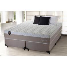 Imagem de Conjunto Cama Box Queen Size Sheffield 158x198x65 Bege c/ Molas Ensaca
