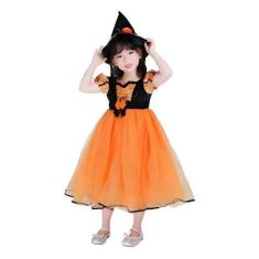 Imagem de Fantasia Bruxinha Halloween Infantil Menina de Luxo Com Chapeu - Fanta