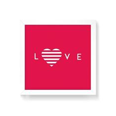 Imagem de Arte Maníacos Quadro Decorativo Love Flat  - 50x50cm (Moldura em laca )