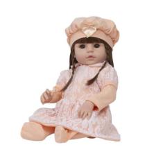 Imagem de Boneca Reborn Realista Cabelo Castanho Fofa Enxoval Completo