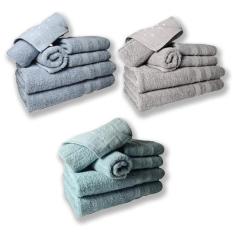 Imagem de Jogo De Toalhas 6 Banhos 6 Rostos 6 Pisos Grande Grossa Az+cz+vd