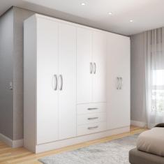 Imagem de Guarda-Roupa Casal Vigo 6 Portas 3 Gavetas Branco - Panorama Móveis
