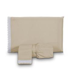 Imagem de Jogo De Lençol Solteiro Microfibra Elegante 2 Peças Com Elástico - Son