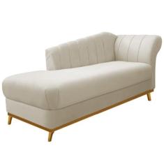 Imagem de Diva Recamier Vanessa 140cm Lado Esquerdo Linho Bege - Amarena Móveis