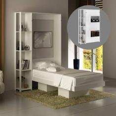 Imagem de Cama Articulada De Solteiro Com 4 Prateleiras E 2 Nichos Cm8013 Branca