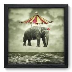 Imagem de Quadro Decorativo - Elefante - 33cm x 33cm - 006qnsbp
