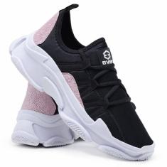 Imagem de Tênis Feminino Caminhada Glitter Macio Confortável Academia