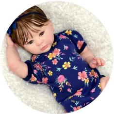Imagem de Bebê Reborn Menina Silicone, Banho Cabelo Fio A Fio Baby - Mundo Azul