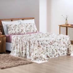 Imagem de Jogo de Cama Casal 100% Algodão Malha Quality 04 Peças Butterfly