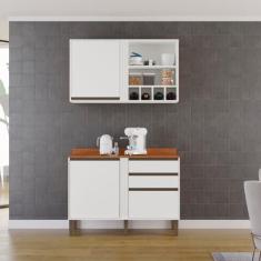 Imagem de Cozinha Compacta 2 Peças 3 Portas 2 Gavetas Pérola Branco