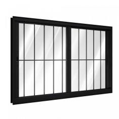 Imagem de Janela De Alum nio De Correr 100x150cm 2 Folhas Com Grade Luc