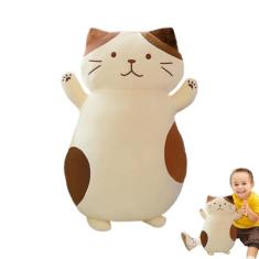 Imagem de Boneca de pelúcia de gato, travesseiro de pelúcia de gato macio | Almofada de gato com queijo macio,Bichos de pelúcia pequenos, bichos de pelúcia, bichos de pelúcia 45 cm para meninos e meninas