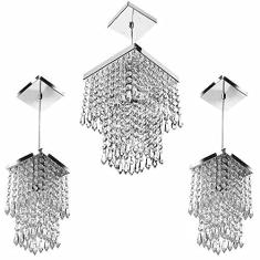 Imagem de Kit 1 Pendente Cristal Acr. Marrycrillic + 2 Pendentes Spark