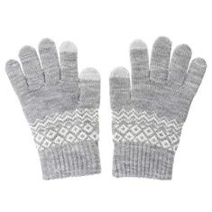Imagem de Hemobllo 1 par de luvas de inverno com tela sensível ao toque, luvas de tricô, luvas elásticas para enviar SMS, presentes de aniversário ()