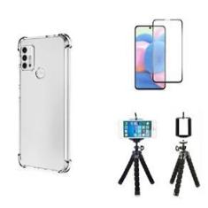 Imagem de Kit Tripé Motorola Moto G10 + Capa + Película De Vidro 3D