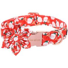 Imagem de Unique Style Paws Coleira de cachorro de Natal com laço para cães de algodão para cães pequenos, médios e grandes 2023