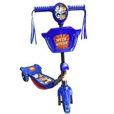 Imagem de Patinete Infantil Mega Heróis 3 Rodas, Musical Com Luzes de Led/Cesta