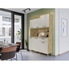 Imagem de Armário de Cozinha 6 Portas 1 Gaveta Kit Gênova Kits Paraná Freijó/soft