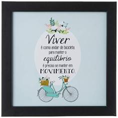 Imagem de Arte Maníacos Quadro Decorativo Viver É Como Andar de Bicicleta - 46x32,5cm (Moldura em laca )