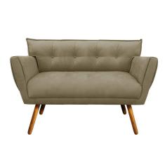 Imagem de Sofá Retrô Namoradeira Anitta Suede Marrom Rato