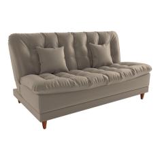 Imagem de Sofá Cama Duda Veludo Capuccino Matrix Sala Premium Original 3 lugares