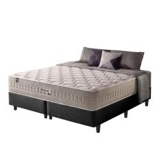 Imagem de Cama Box King Preta + Colchão Molas Ensacadas Magnético Massageador E Bio Quântico Phoenix 193cm